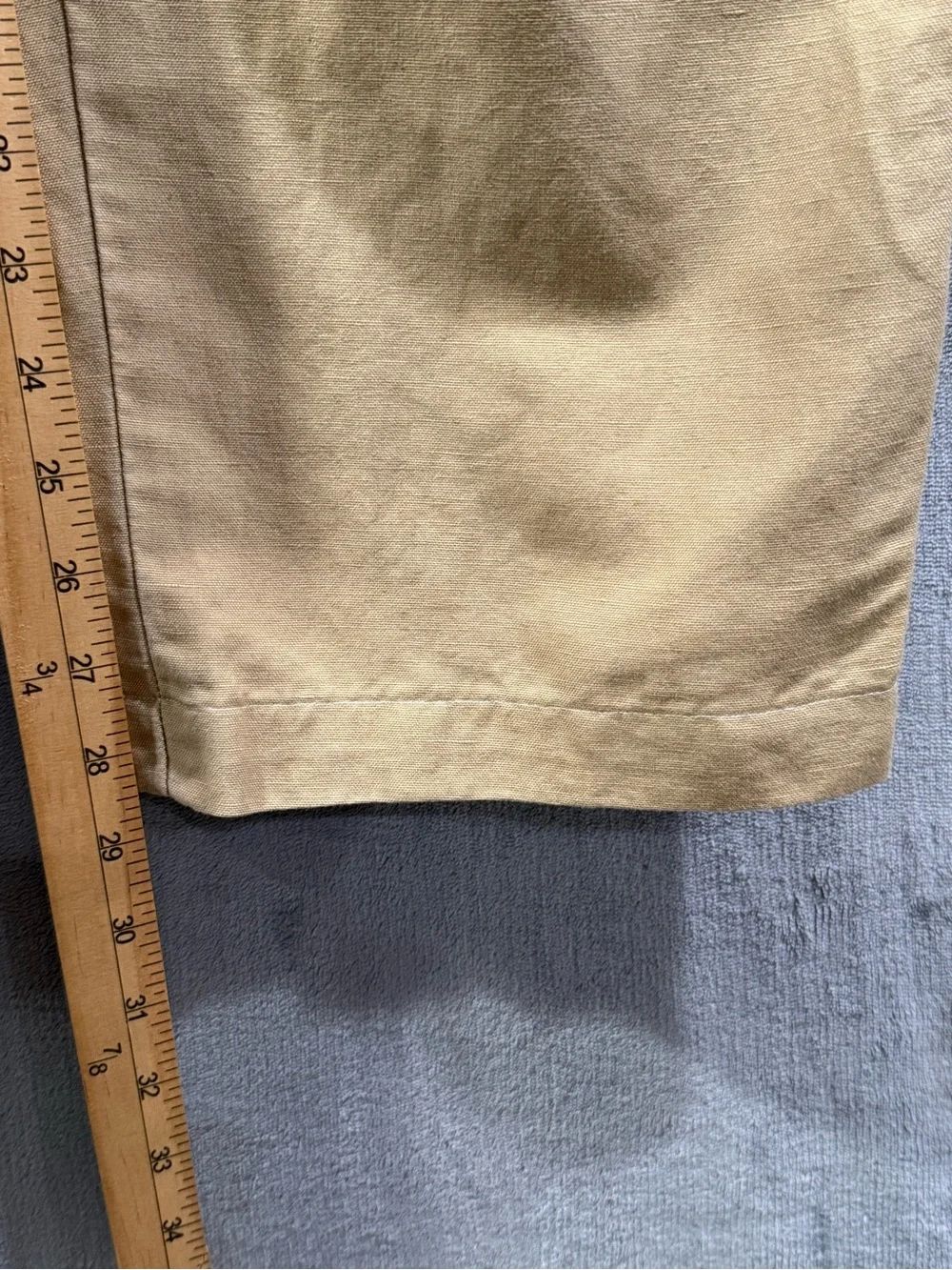 Polo Ralph Lauren VTG Suffield Fit Pants Size 36x32-29 Hemmed Inseam Linen Blend